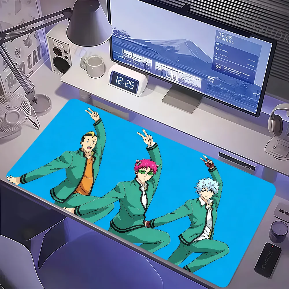 Anime The Disastrous Life Of Saiki K Mouse Pad Large Non-slip Lockedge Desktop Computer Desk Mat Keyboard Office Gamer Student