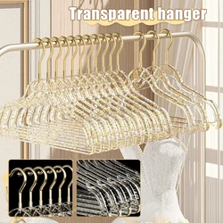 10/20pcs Clear Acrylic Hangers Non-Slip Plastic Transparent Flash Closet Organizer Save Space Camisole Skirts Dressing Storage