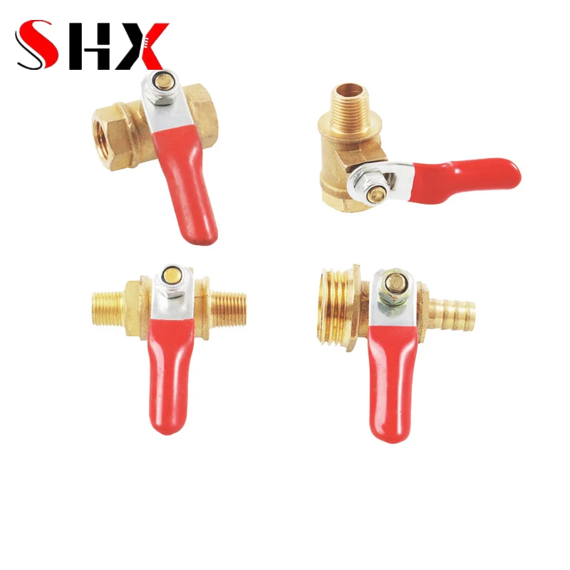 

Brass Small Ball Valve 1/8'' 1/4'' 3/8'' 1/2'' FemaleMale Thread Brass Valve Connector Joint Copper Pipe Fitting Coupler Adapter