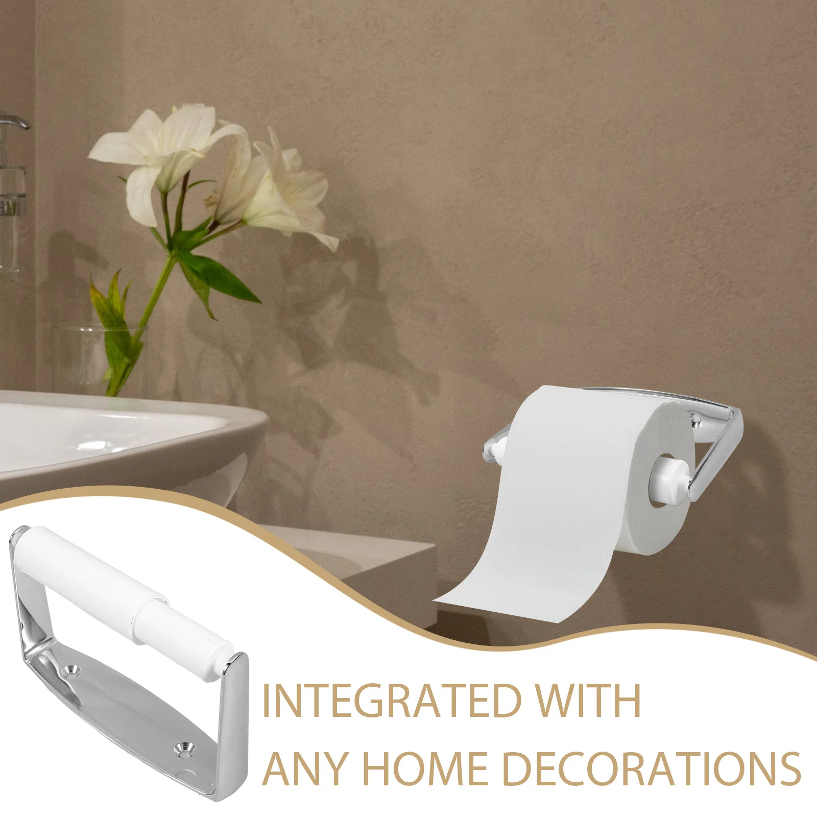 

Sturdy Zinc Alloy Toilet Paper Holder Wall Mount Bathroom Roll Paper Rack Easy to Use and Install Decorative Kitchen Decor