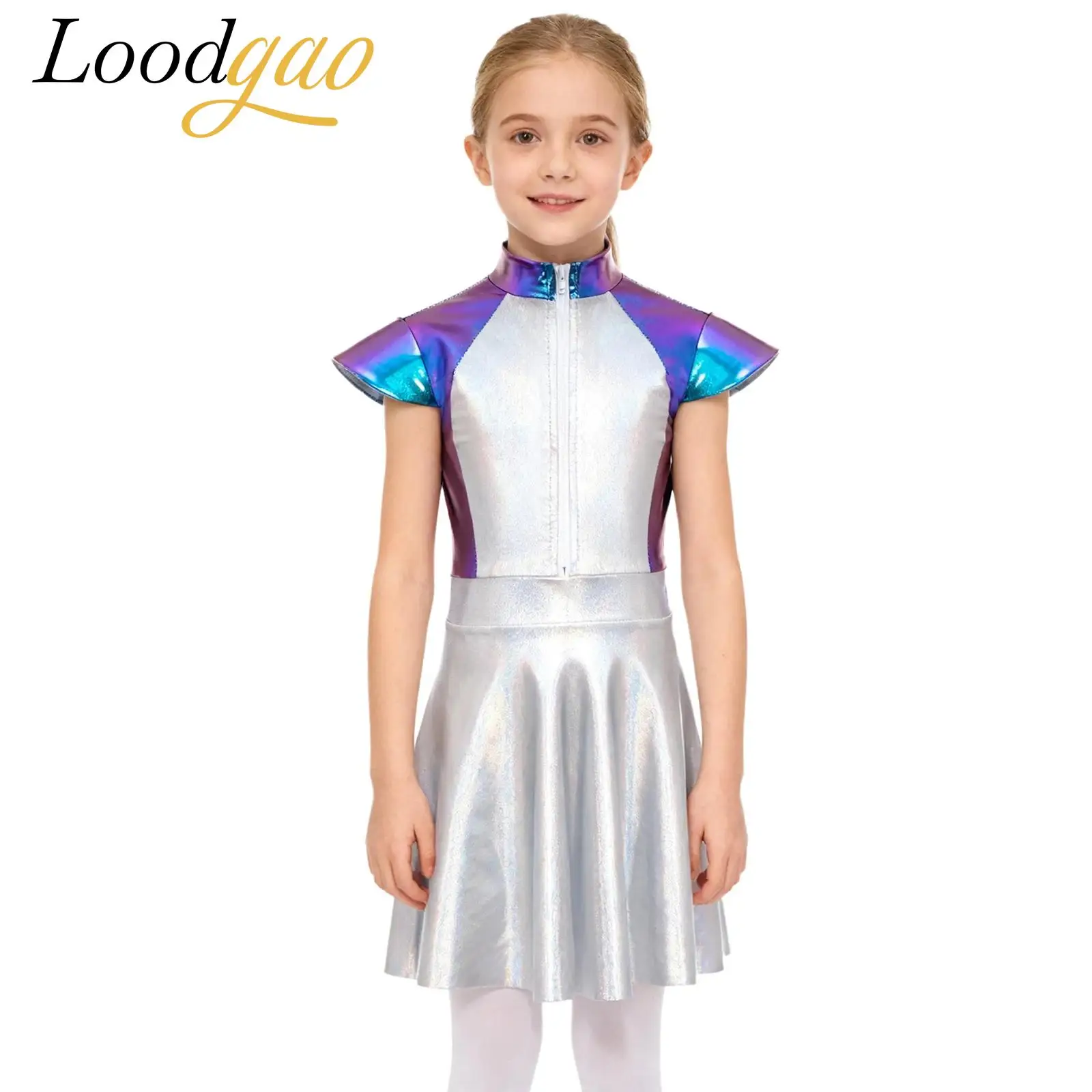 

Girls Halloween Costume Alien Cosplay Costumes Outer Space Role-playing Outfits Theme Party Cosmic Galaxy Robot Fancy Dress