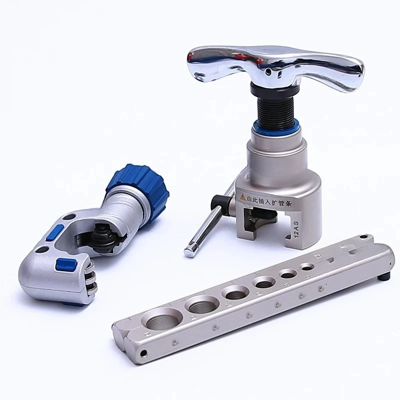 6-19MM Eccentric Copper Pipe Flaring Tool Kit with Cutter for HVAC Air Conditioner