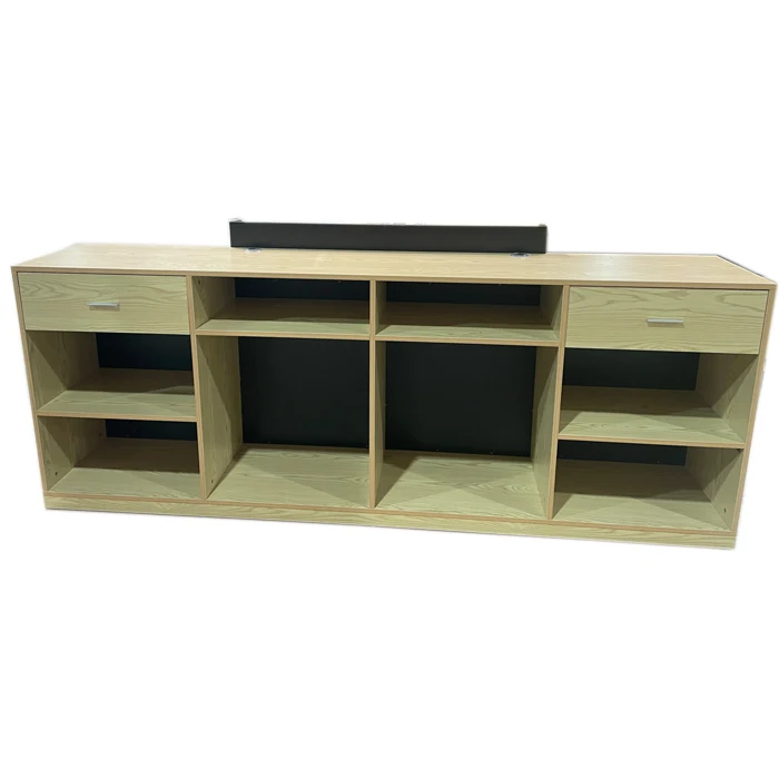 Personalizado. moda moderna supermercado madeira caixa mesa recepção balcão de bar com gaveta