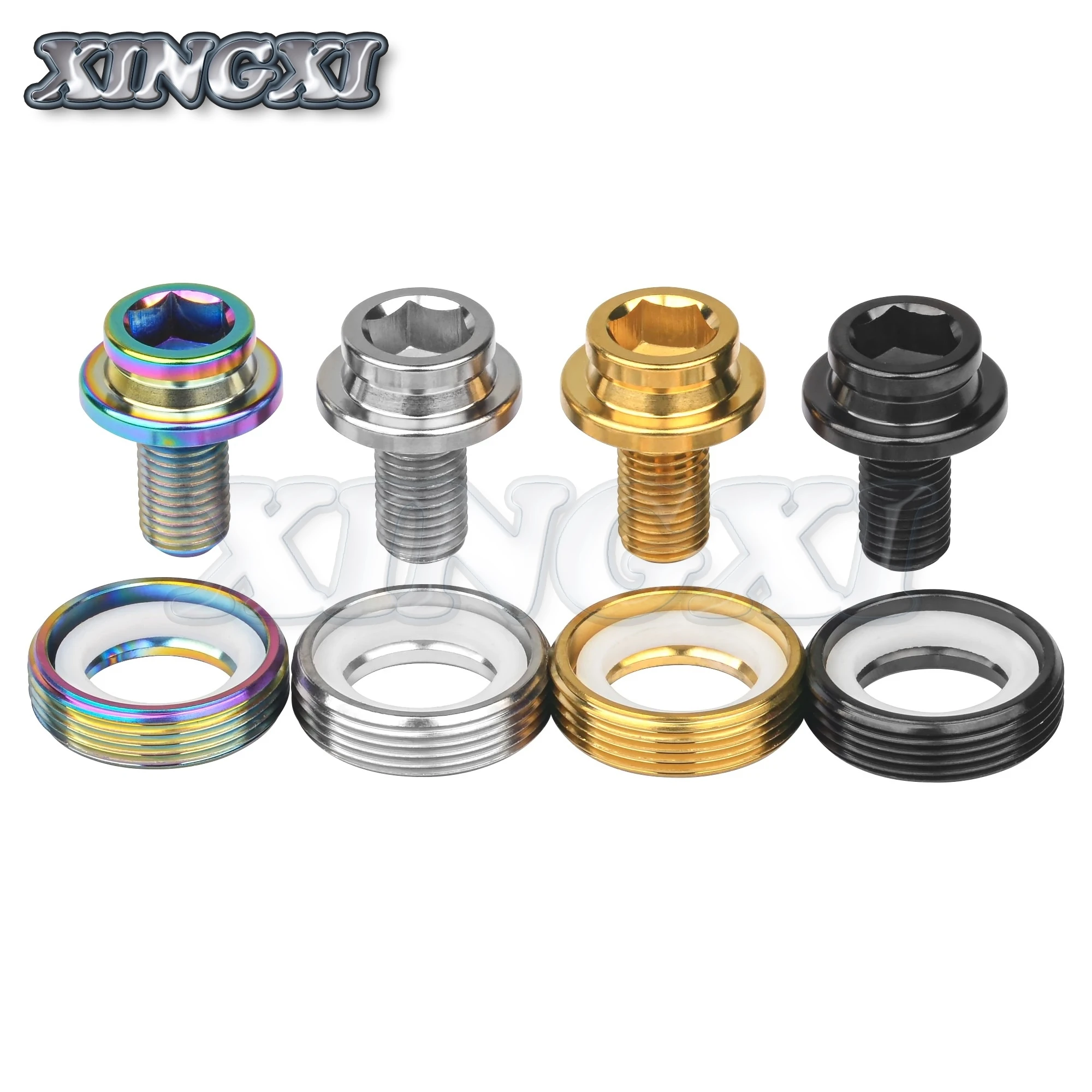 Xingxi M8x15mm Pitch1.0mm Mountain Bike Center Axle Bolts Waterproof Crank Fixing Screws for Bicycle Accessorie