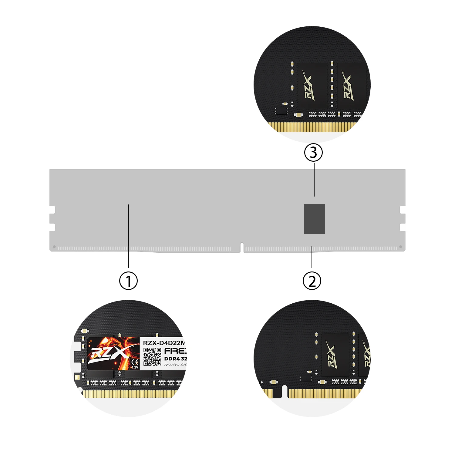 RZX Memoria RAM DDR4 Desktop 32GB 8GB 16GB 3200MHz 2666MHz 2400MHz