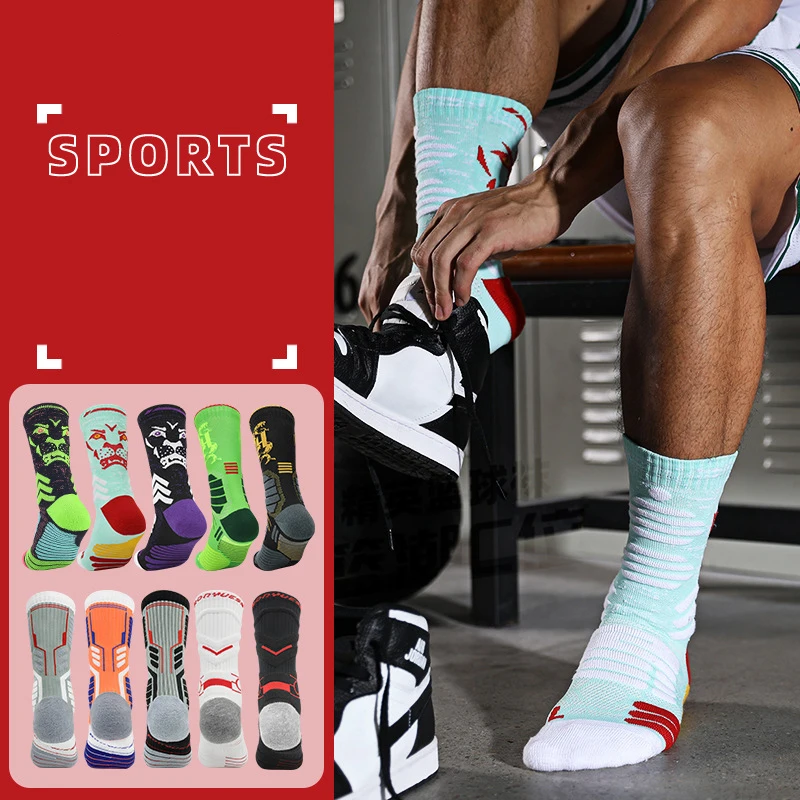 

Men Women Cycling Sock Running Sock Football Actual Combat Elite Basketball Socks Stockings Basketball Thick Towel Sports Socks