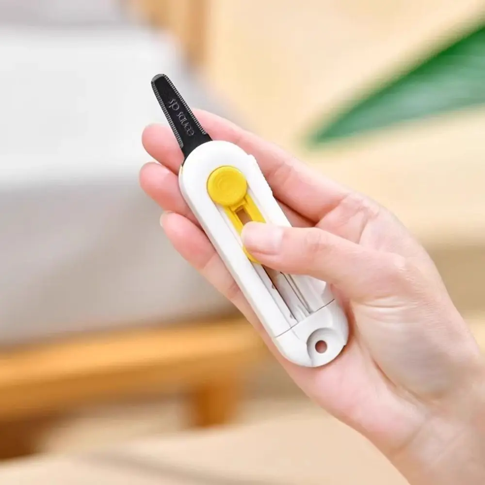 New Magnetic Mini Box Cutter Durable Retractable Blade Letter Opener White ABS Paper Cutter