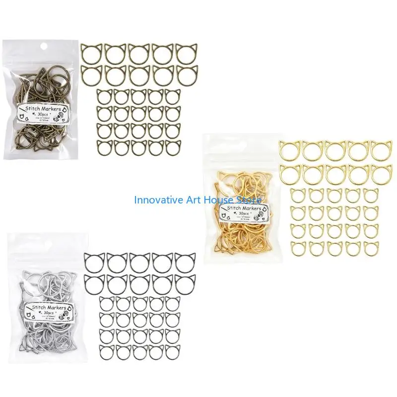 E1PC Repeat Count Markers, Set of 30 Ear Crochet and Knitting Tool with Large and Small Open Forms for Control