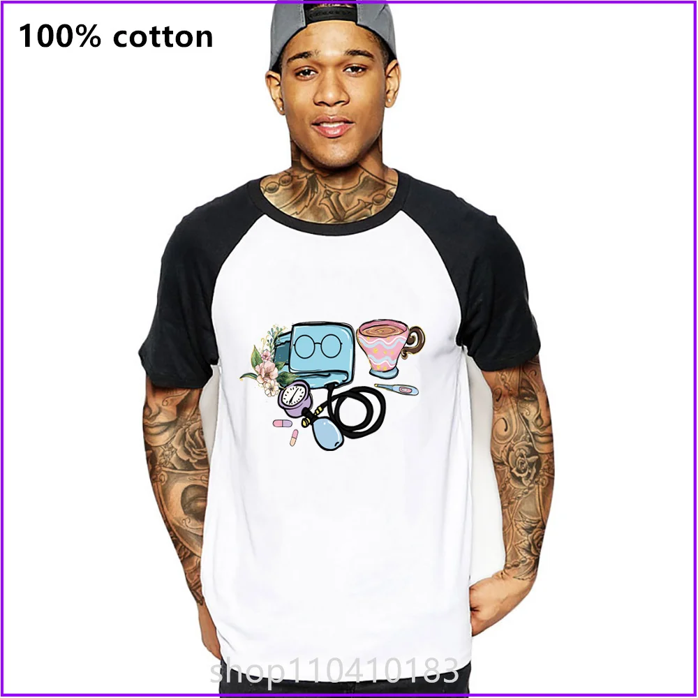 חמוד אחות ודוקטור קפה לחץ דם חולצות נשים של נשים tshirs חולצת טריקו ריק שחור גרפי וינטג חומצה צבאית wa