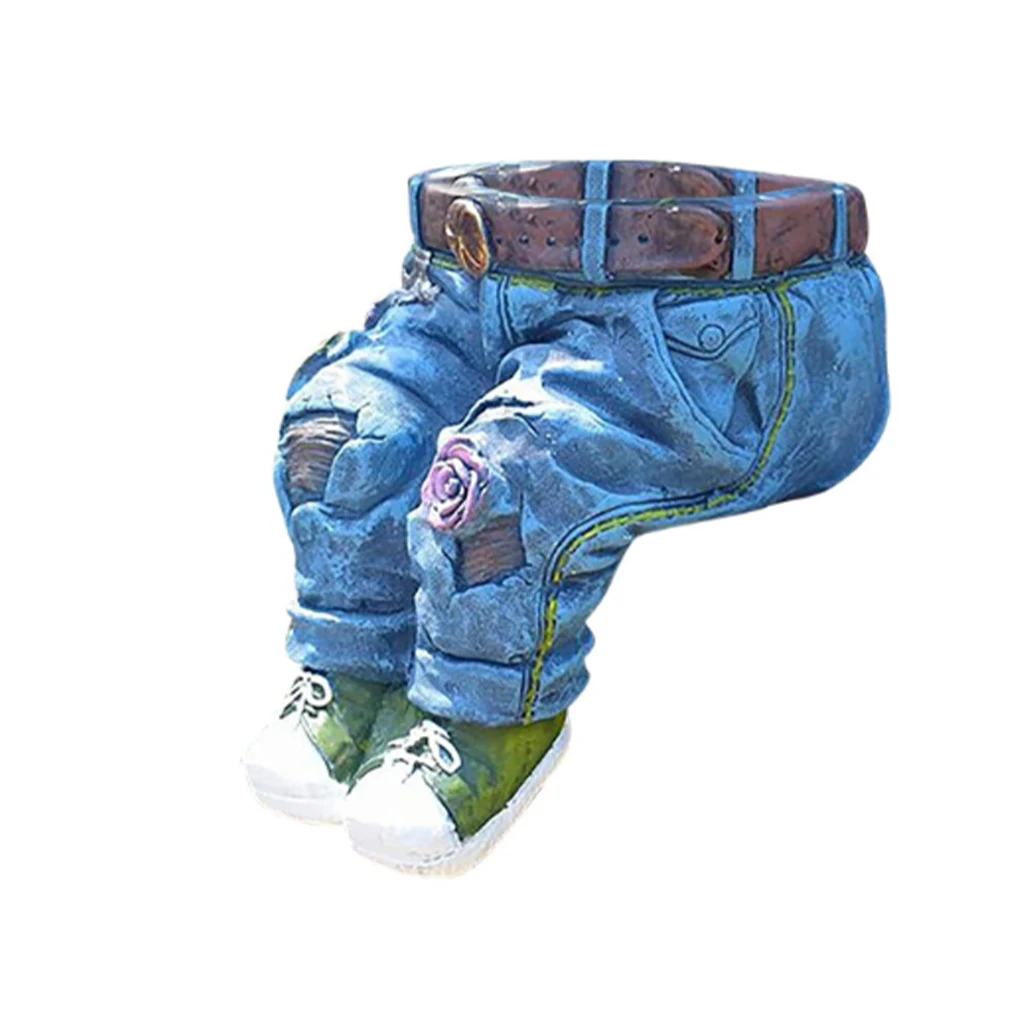 Blue Durable Jeans Shape Figurines Planter Any Garden Or Home D cor Best Gift Jeans Shaped Plant Pot