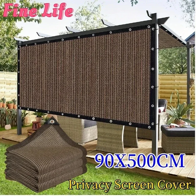 

90X500CM Balcony Thicken Encryption Privacy Screen Cover Fence Shade Cloth 90% UV Protection Shield Deck Shade Sail Porch Decor