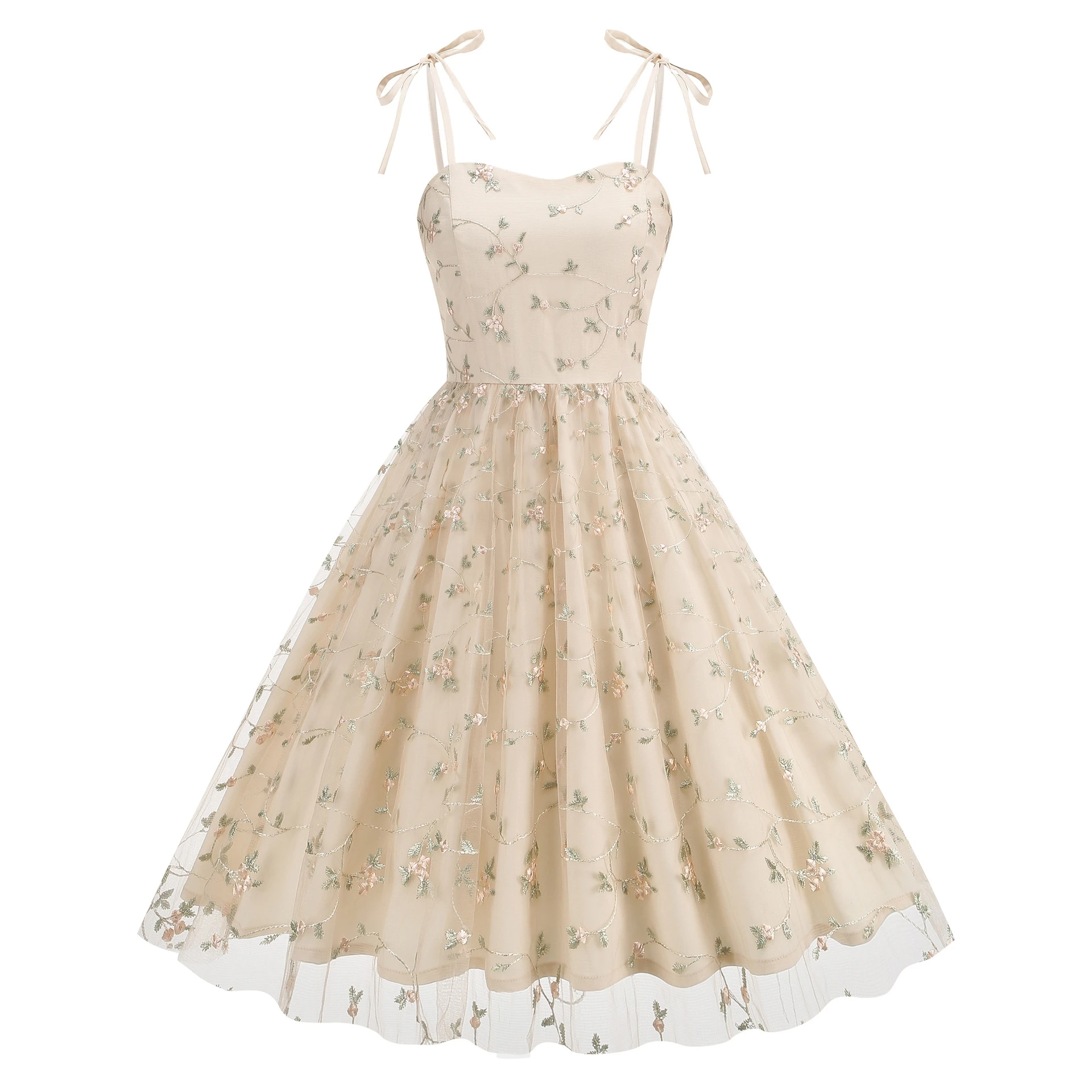 Ele Vintage geborduurde print Par Dr Me ter jurk afslankrok halflange zomer Faion dameskleding