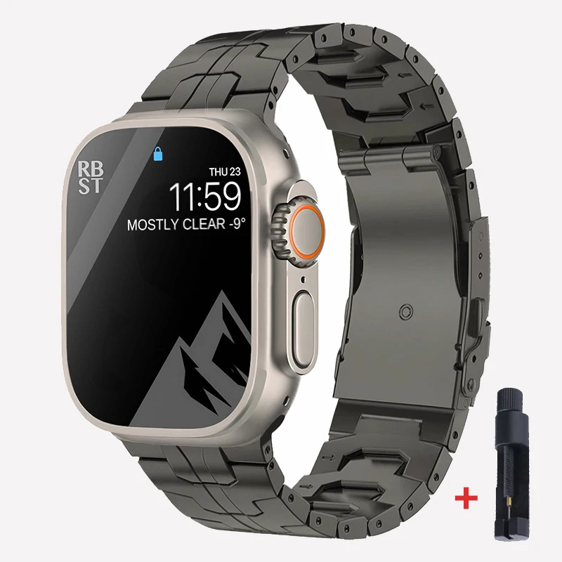 حزام التيتانيوم لساعة أبل الترا 49 مللي متر 45 مللي متر 41 مللي متر 38 42 مللي متر 44 مللي متر حزام معدني Correas Iwatch سلسلة 8 7 6 SE 5 4 3 سوار