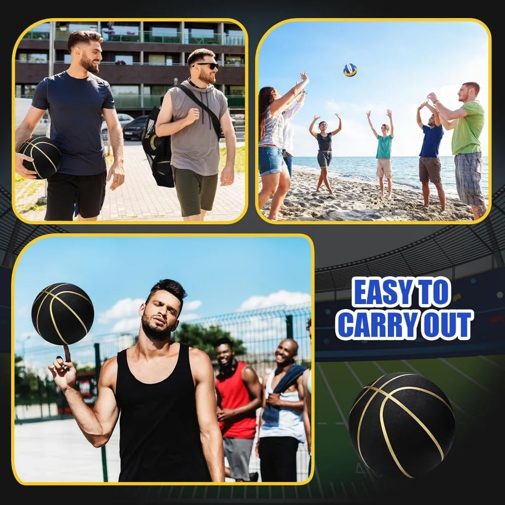 Полный комплект спортивных мячей из 8 предметов с баскетболом, футболкой, волейболом, 2 сумками для снаряжения, 2 насосами для подростков, молодежи,