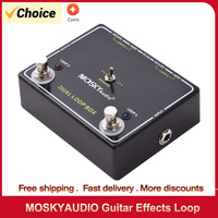 MOSKYAUDIO Guitar Effects Loop Switcher Pedal 2-Channel Switcher Aluminum 6.35mm Input Output Dual Footswitch MXR Dual Loop Box