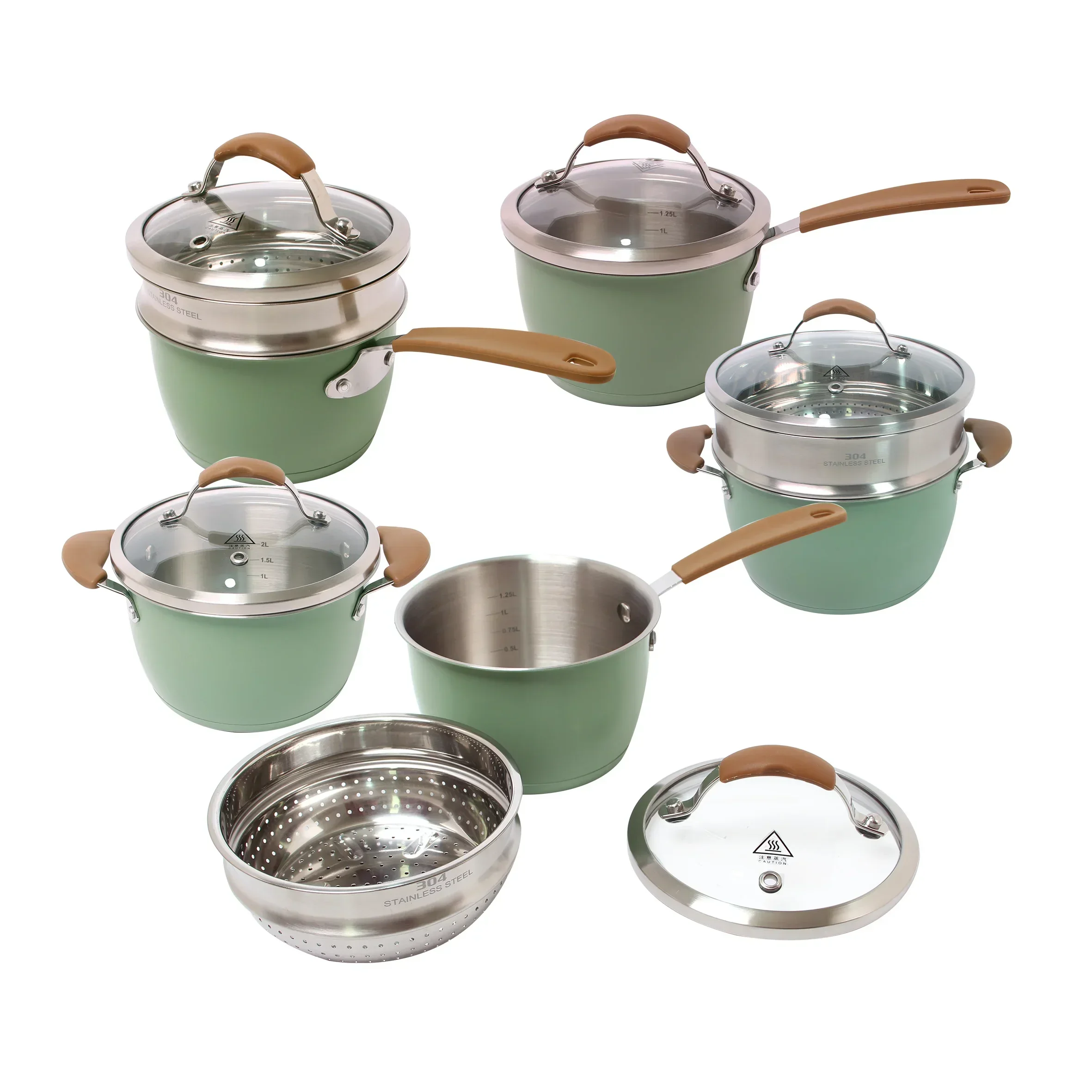 Hot sales High quality cheap price stainless steel stockpot milk pot steamer set for cooking