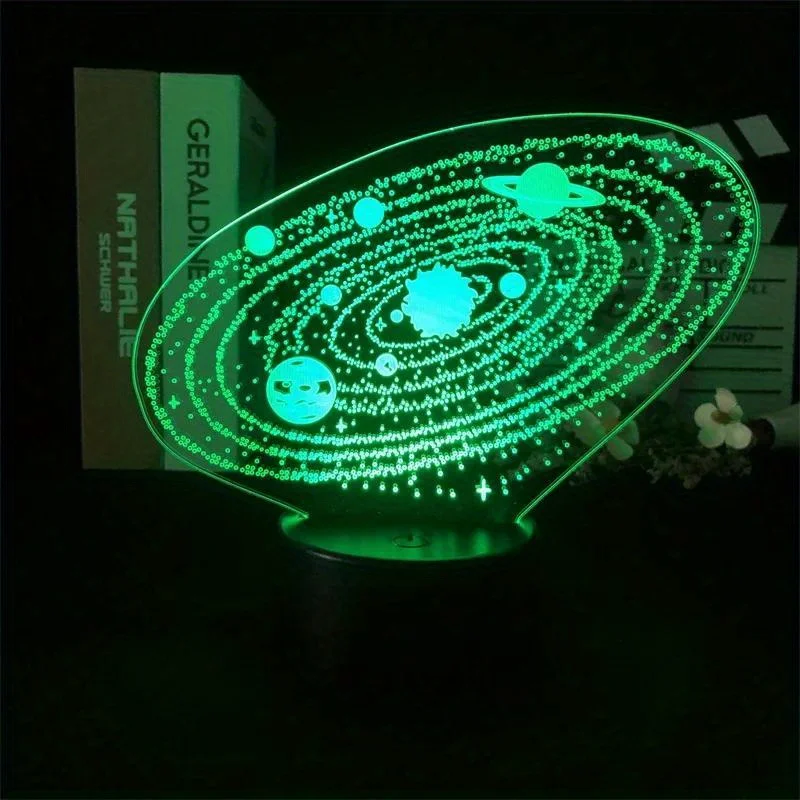 Solar System 3D Night Light Sky Table Lamp Decoration 7 Colors Bedroom Desk Lamp for Kids Teenagers Gifts Nightlight