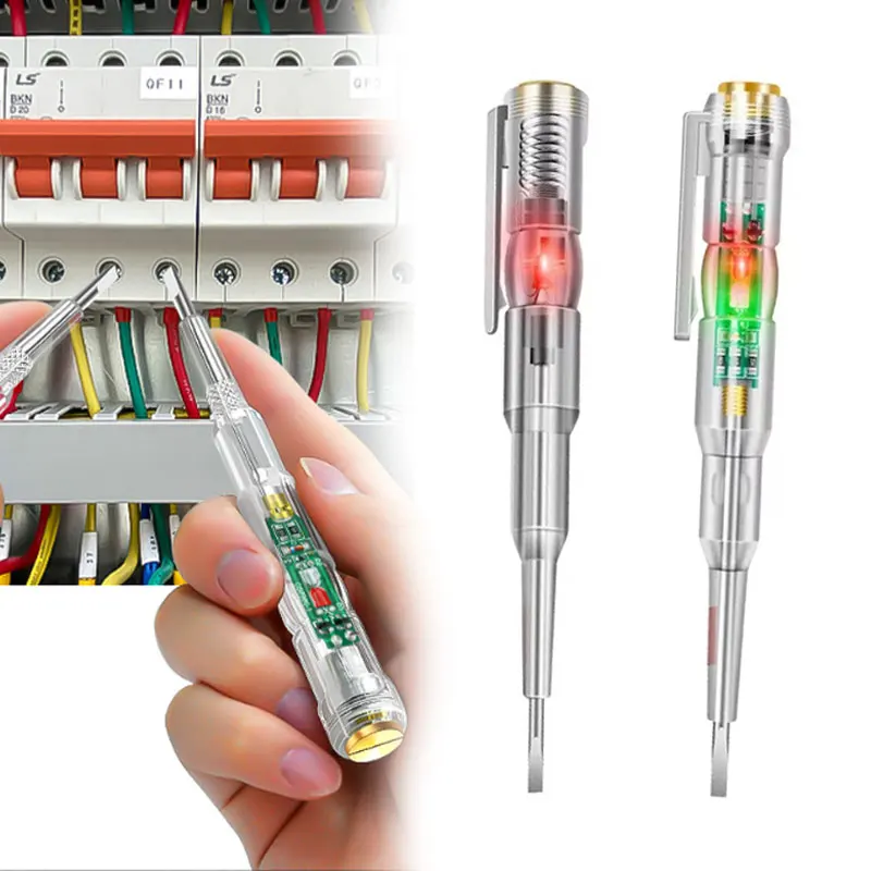 1/2/3/5Pcs Test Pen Color Double Light Sensor Beep Alarm Electrician Test Broken Zero Fire Wire Detection Pen Electrician Pen