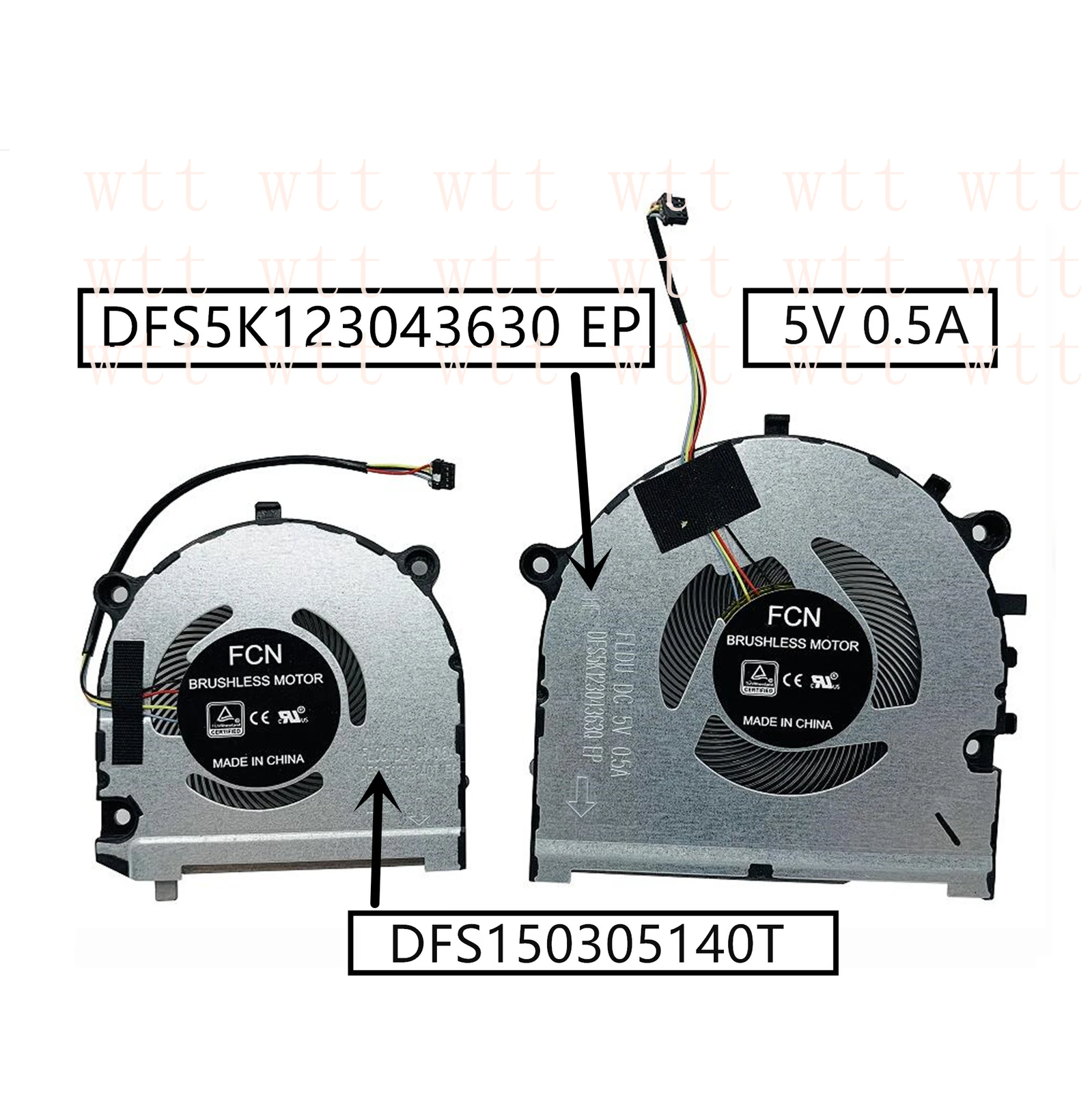 لينوفو ثينك بوك 14s-IML 14s-IWL وحدة المعالجة المركزية GPU مروحة التبريد DFS150305140T 5V 0.5A