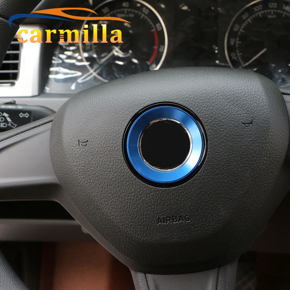 Aluminium Trim Car Steering Wheel Cover Logo Ring For Volkswagen VW Golf 6 7 MK6 MK7 Jetta MK5 MK6 POLO CC Passat B6 B7 TIGUAN