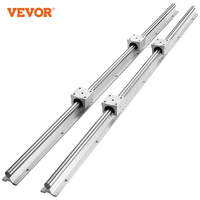 VEVOR Linear Guide Rails 2PCS SBR12 SBR16 SBR20 SBR25 800-2200mm & 4PCS UU Bearing Blocks Smooth Motion for DIY Mills CNC Parts