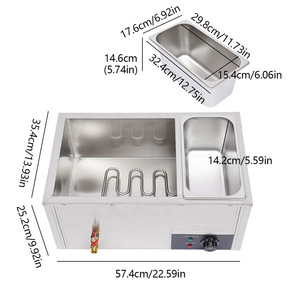 Restaurant Food Warmer, 3-Pan Buffet Steam Table, High Quality, 110V