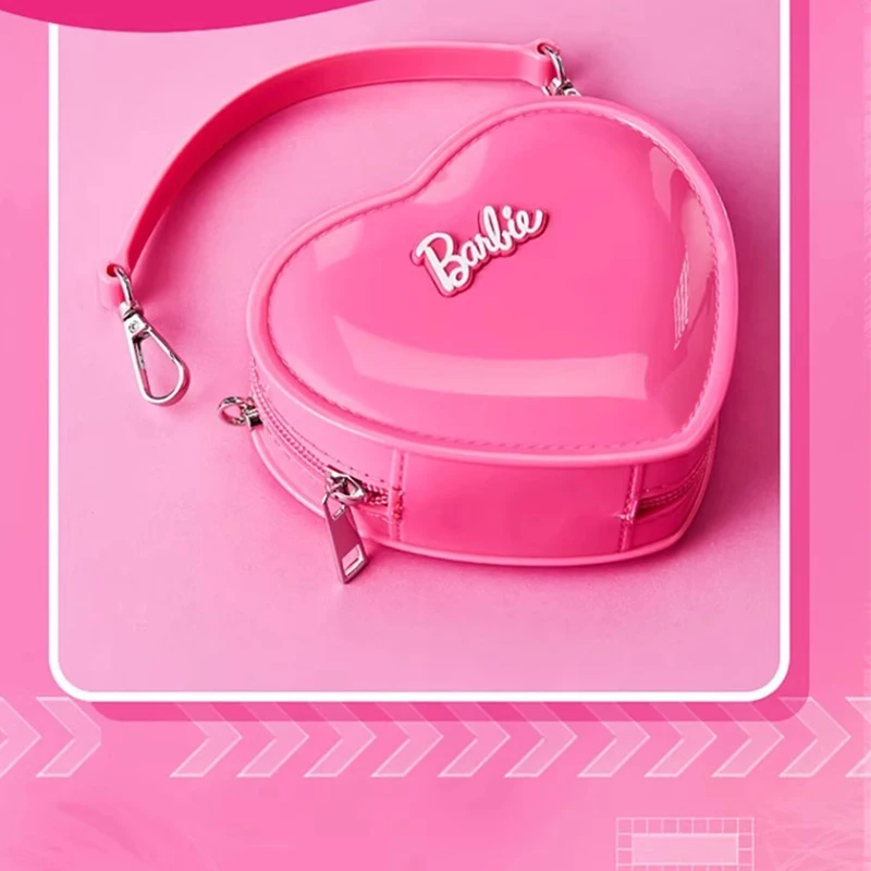 Hot Pink Barbie MINISO Love Removable Handheld Crossbody Shoulder Bags Fashion Women Girls Accessories Handbag Clothes Matching