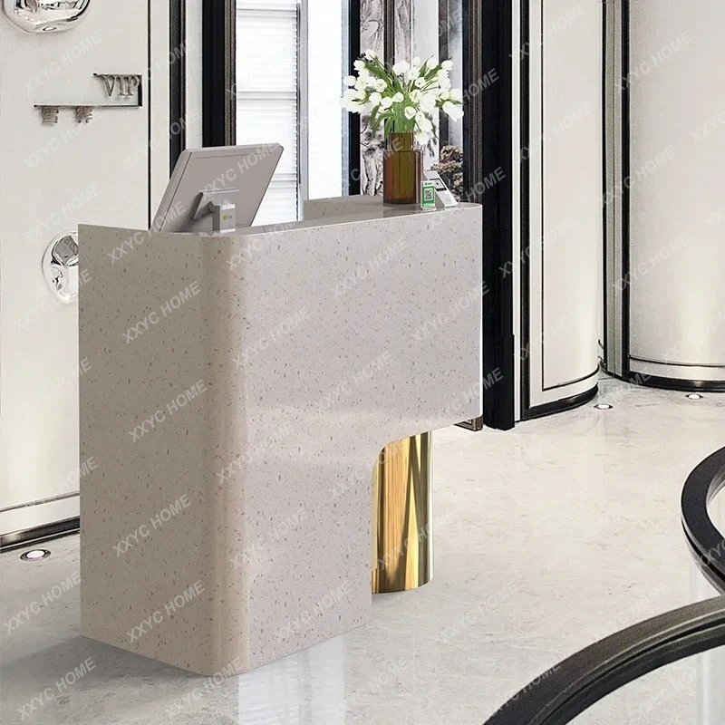 AAClothing Cashier Beauty Salon Paint Bar Table And Chairs Stainless Steel Reception DeskA4567
