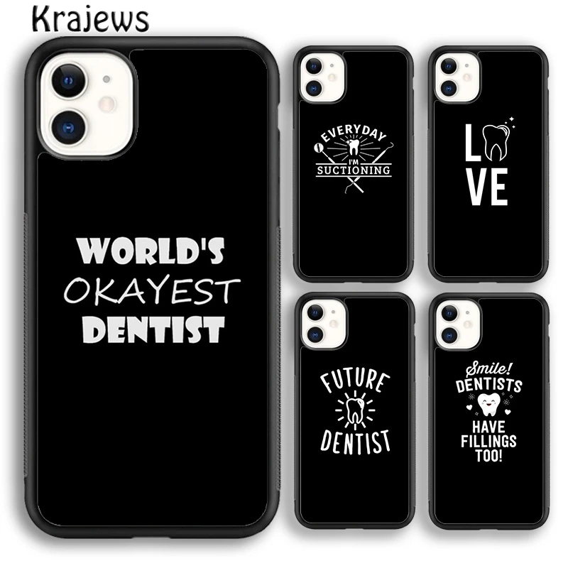 Dentist Dental Crowned Teeth Phone Case Cover For iPhone 16 15 14 plus XS XR 11 12 mini 13 pro max coque Shell Fundas