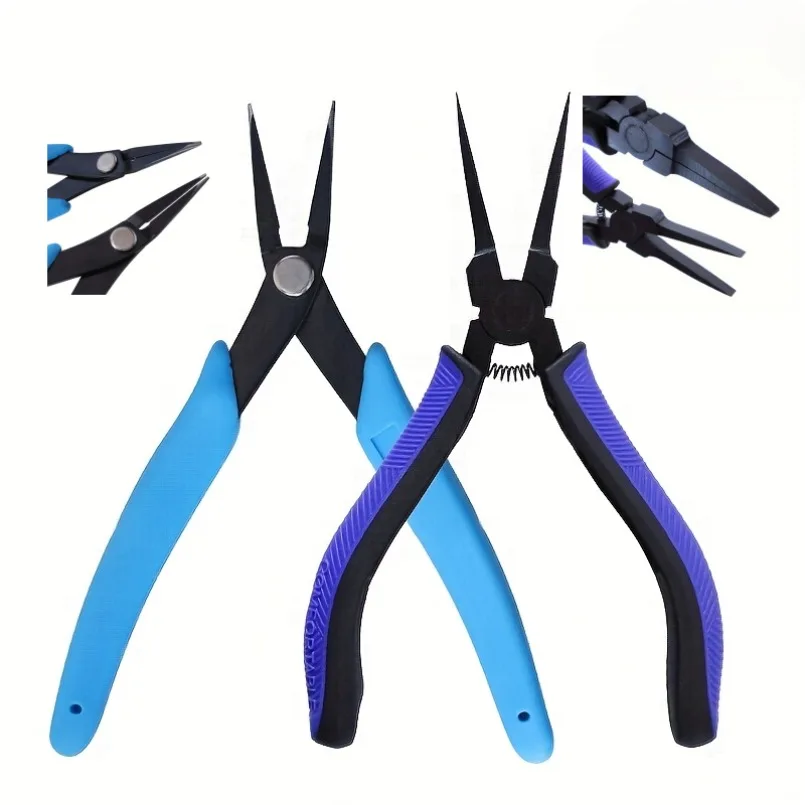 

DIY Jewelry Handicrafts Flat Nose Pliers Smooth Jaw Mini Jewelry Making Pliers with Pattern Handle for Wire Wrapping BendingTool