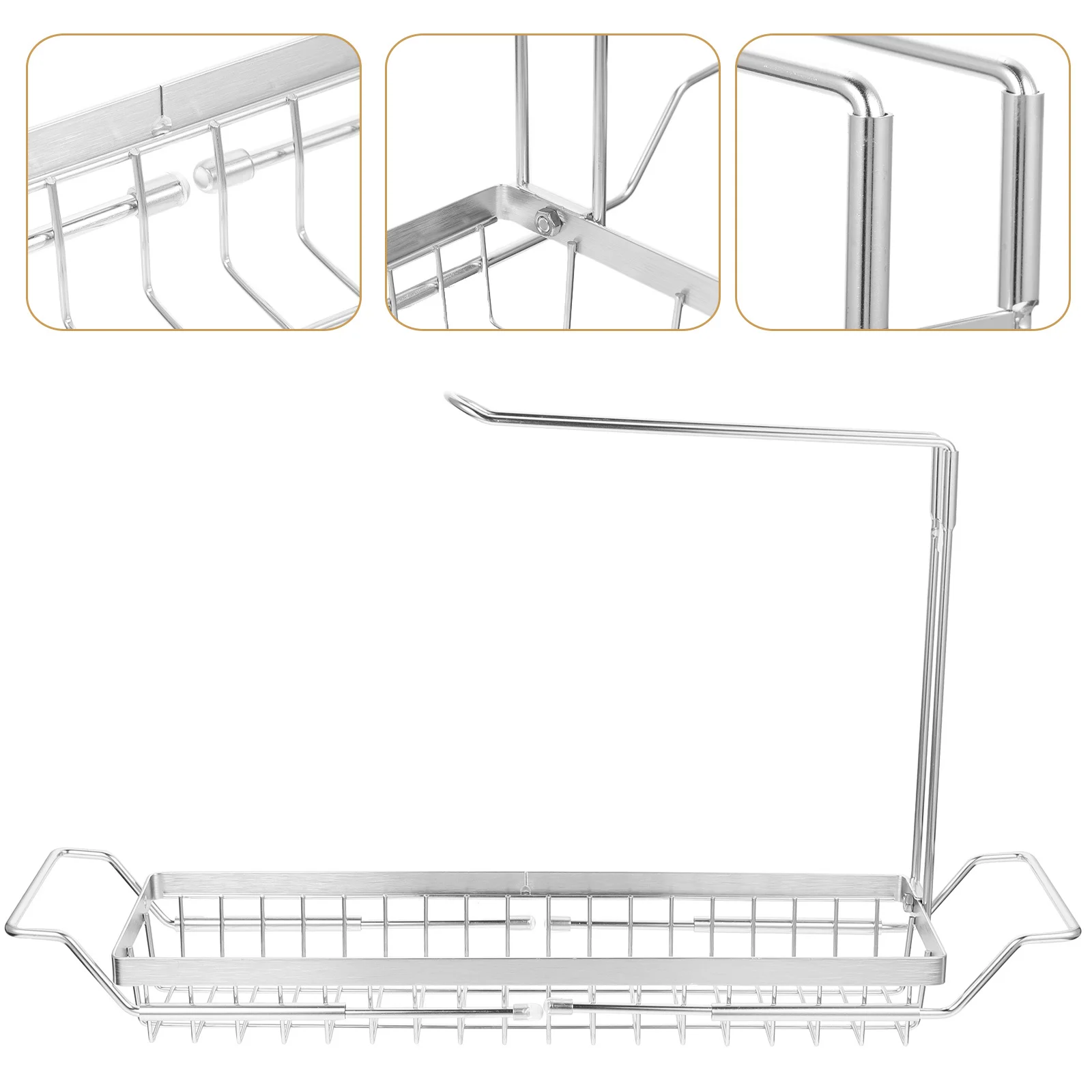 

Telescopic Rack Kitchen Sink Organizer Storage Over Sink Sponge Holder Drying Rack For Utensils Soap Brush Towel