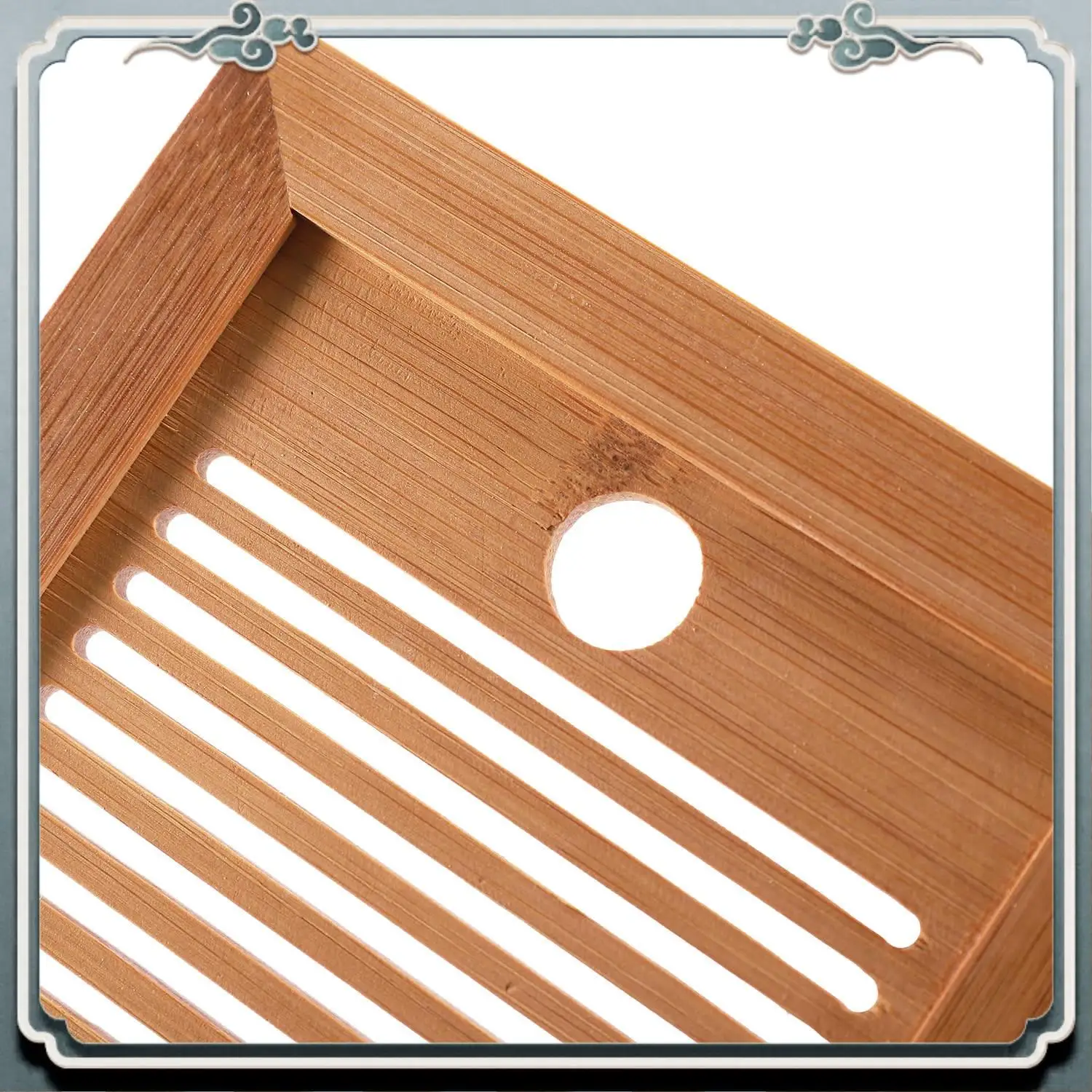 

AC76-бамбуковые подносы для чая, аксессуары для чая кунг-фу, чайный поднос, стол со сливной подставкой, 25X14X3,5 см, набор подносов для китайского чая