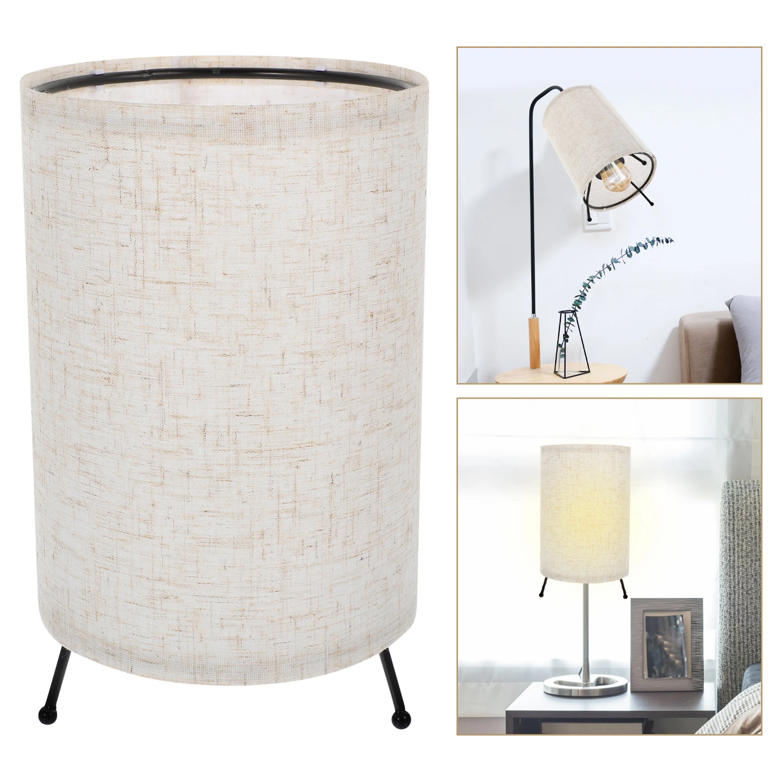 

Sturdy Replacement Linen Lampshade Cylinder Table Lamp Floor Light Shade Fabric Light Cover For Home Office Bedroom Living Room