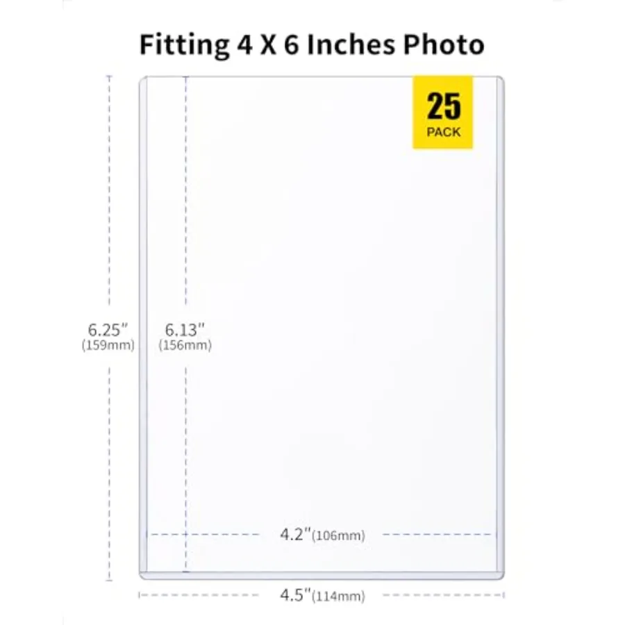 4x6 トップローダー 耐久性のある硬質プラスチック製スリーブシート フォトカード、K-POPポストカード、トレーディングカード用 25枚入り
