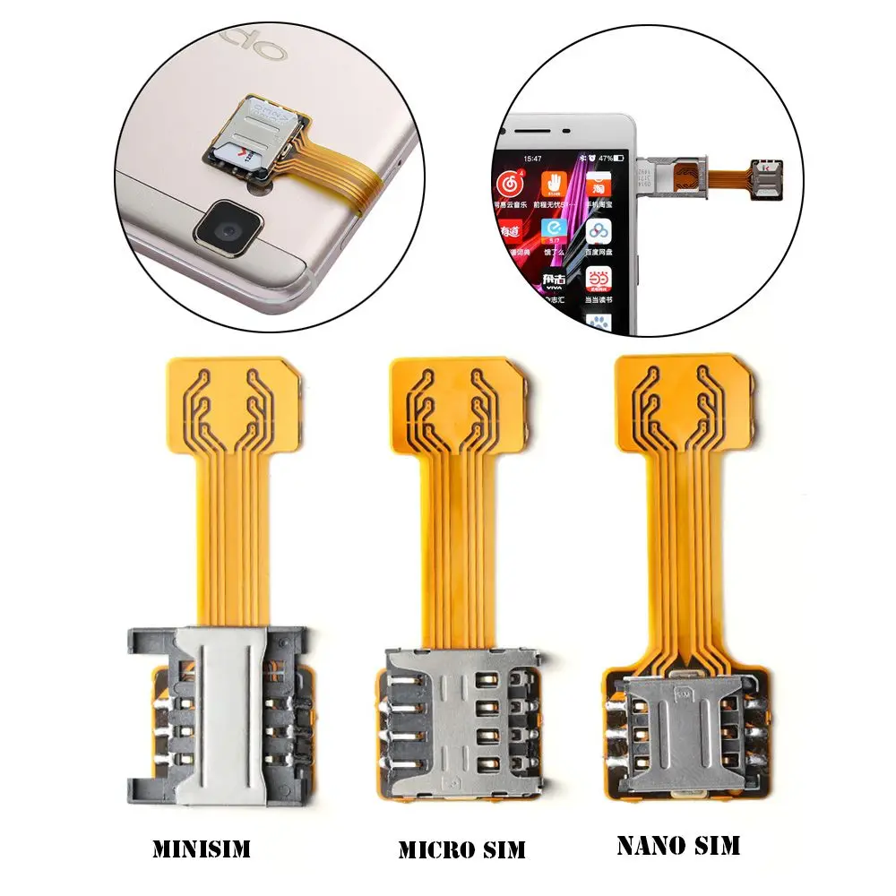 

Universal Dual SIM Card Adapter TF Hybrid Sim Slot For Micro SD Extender Nano Cato Android Phone
