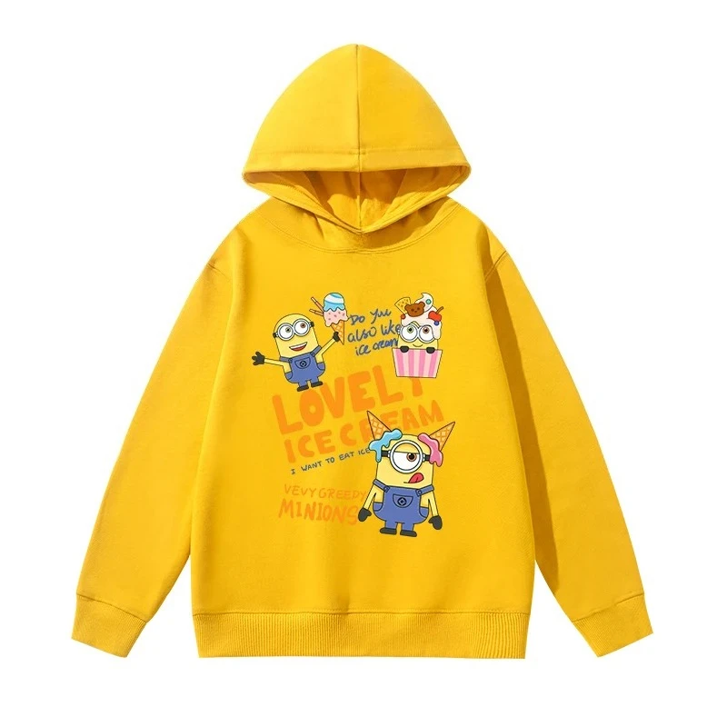 

Minions Multi Color Selected Printed Sports Warm Children's Hoodie Children's Daily Comfortable Party Hoodie