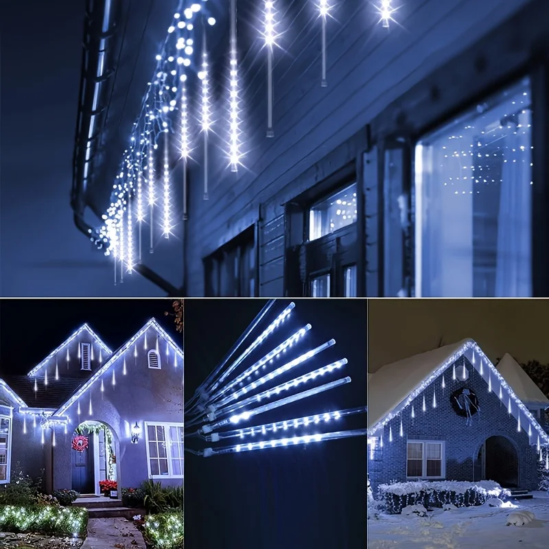 

LED Solar Meteor Shower Rain Lights Wedding Garden Yard Christmas Decor Outdoor 8 Tube Street Lights 30/50cm Fairy String Light
