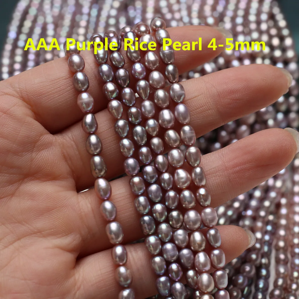 

AAA Rice Pearl Natural Freshwater Purple Pearl 4-5mm For Jewelry Making DIY Necklace Earrings Bracelet Accessory Length 36cm