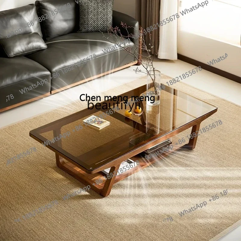 New arrive Black walnut coffee table solid wood living room home tea table modern light luxury simple coffee table small apartme