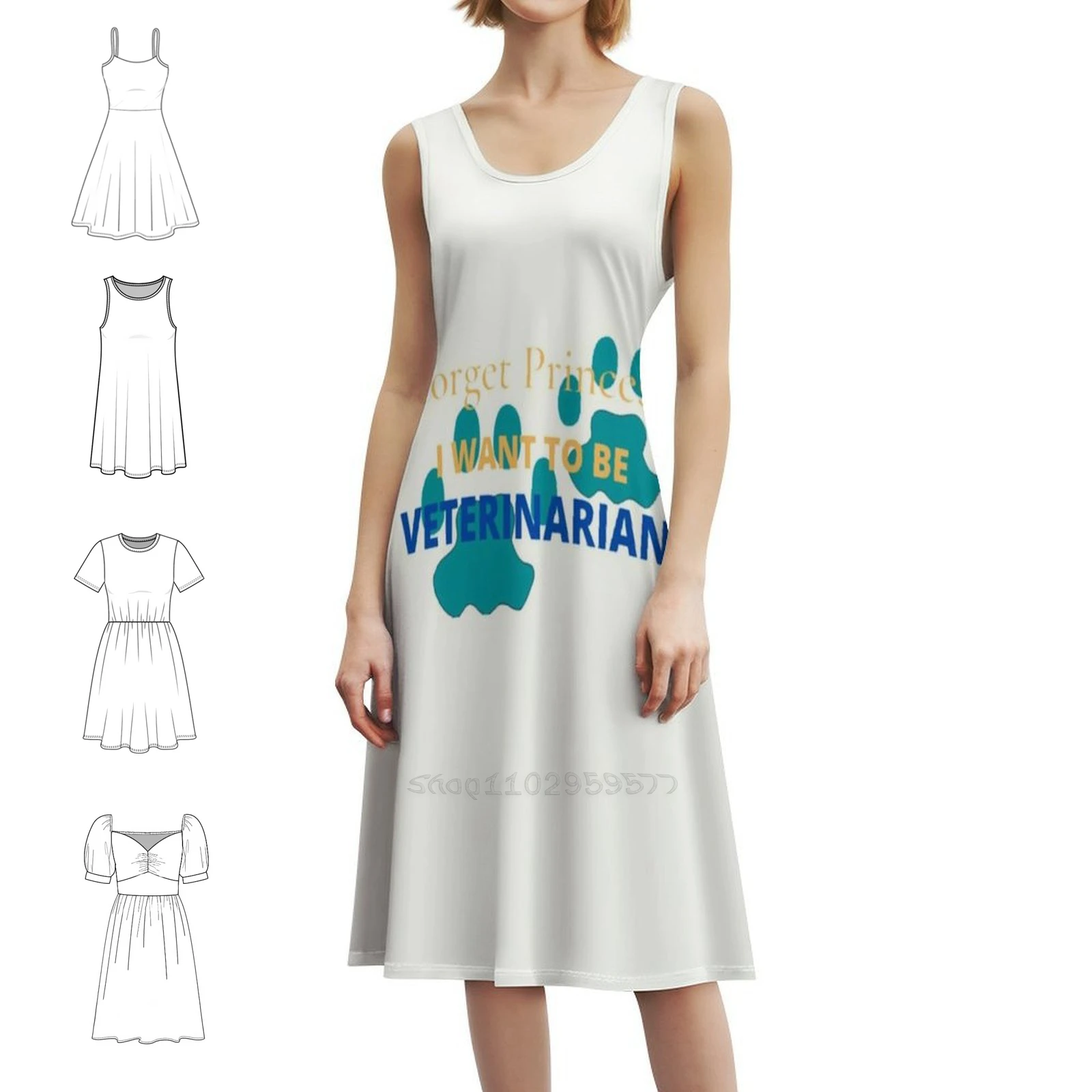 

Забудь принцесса, я хочу быть ветеринарным мини-платьем в консервативном стиле для женщин, свободное повседневное дневное платье трапециевидной формы, вечернее платье