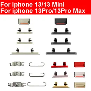 Bilashmart 1Set Power Mute Volume Button iPhone 13 13Mini 13 Pro 13 Pro Max Power Volume Mute Side Key+Bracket Iron Hook Small Metal