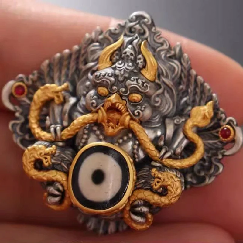 

Мужской кулон в этническом стиле с золотым покрытием, с изображением птицы Рок, ожерелье-чокер с ваджрой и пестлем, аксессуары для мужчин