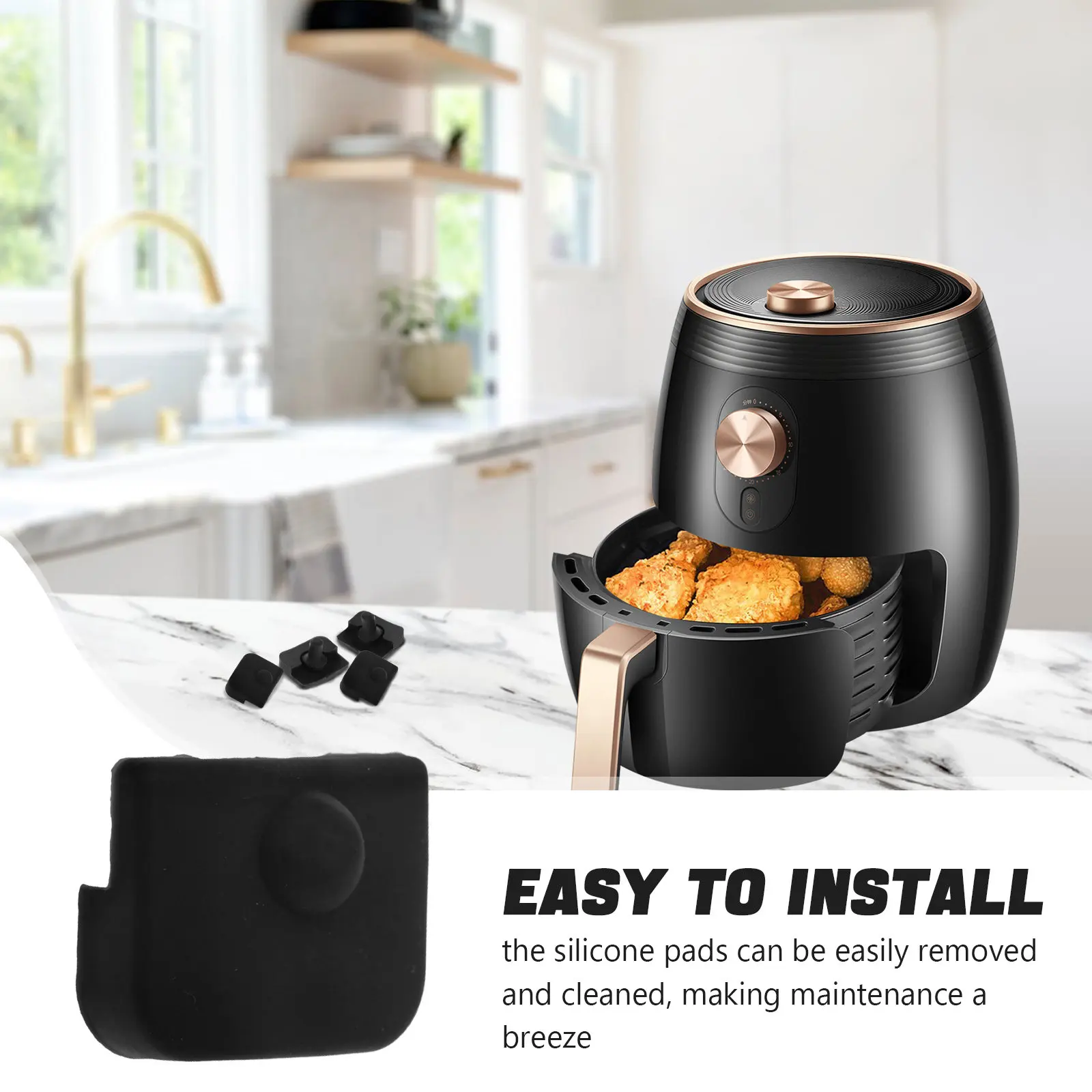 4Pcs Silicone Air Fryer Tray Corner Pads Protective Non-Scratch Feet Covers Heat Resistant Air Fryer Tray Feet Replacement