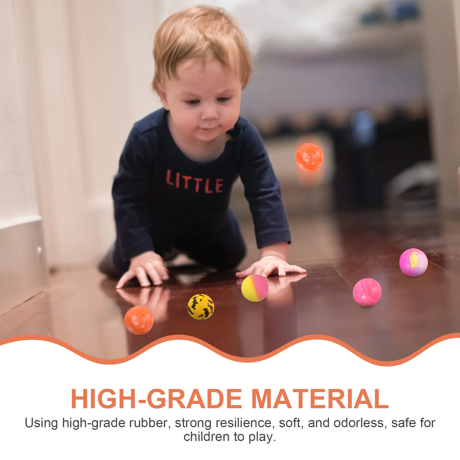 

30pcs Colorful Elastic Rubber Bouncy Balls Creative Kids Play Jumping Ball For Birthday Gift Resilient Odorless Eco-Friendly