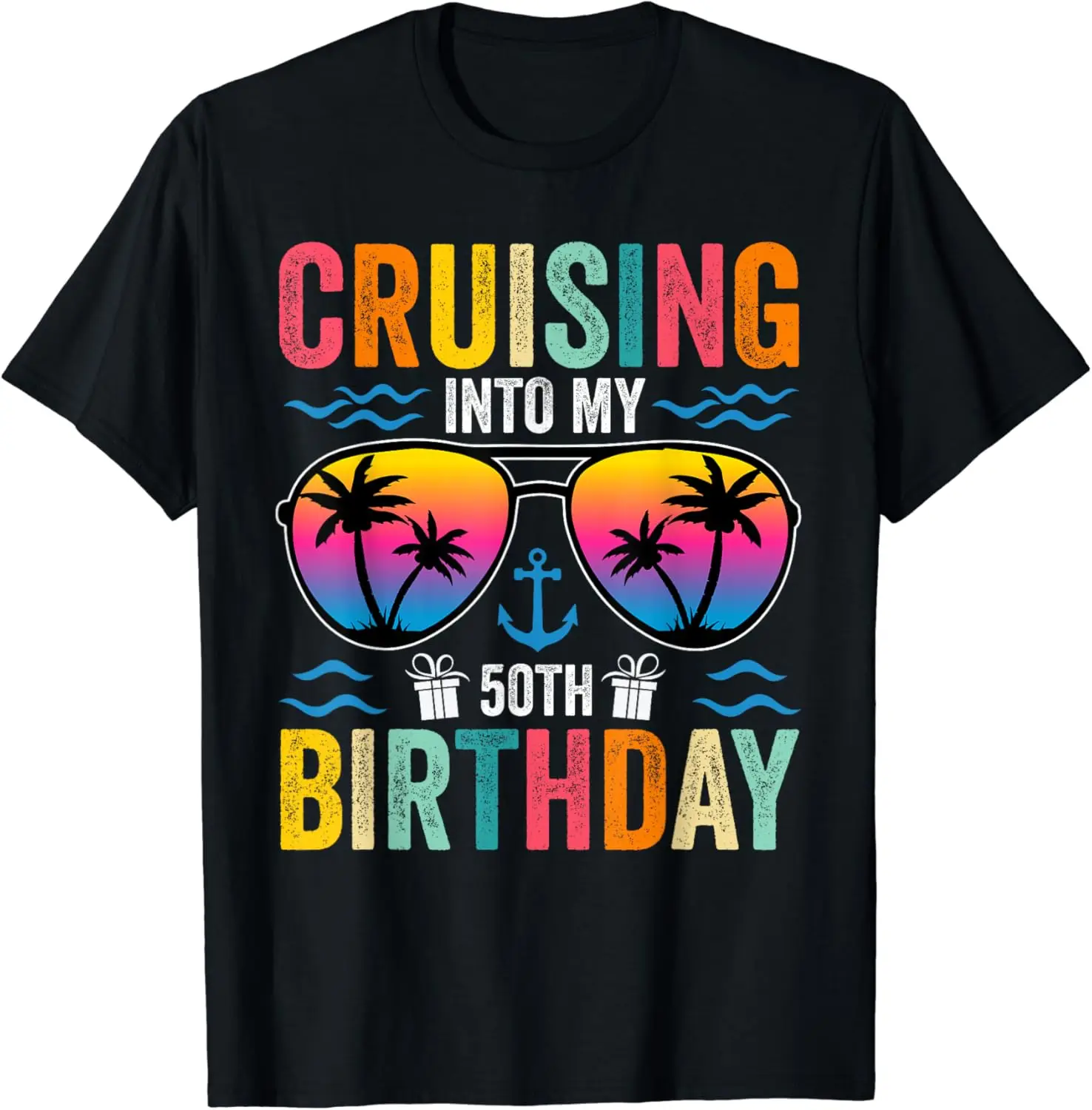 

Cruising Into My 50th Birthday Family Cruise 50 Birthday T-Shirt