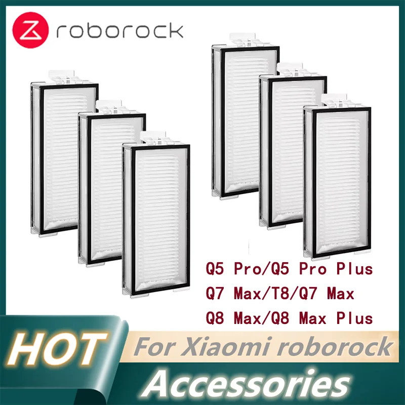 HEPA Filter For Roborock Q5 Pro/Q5 Pro+/Q5 Pro Plus/Q7 Max/Q7 Max+/Q8 Max/Q8 Max+/Q8 Max Plus/T8 Robot Vaccum Washable Filter