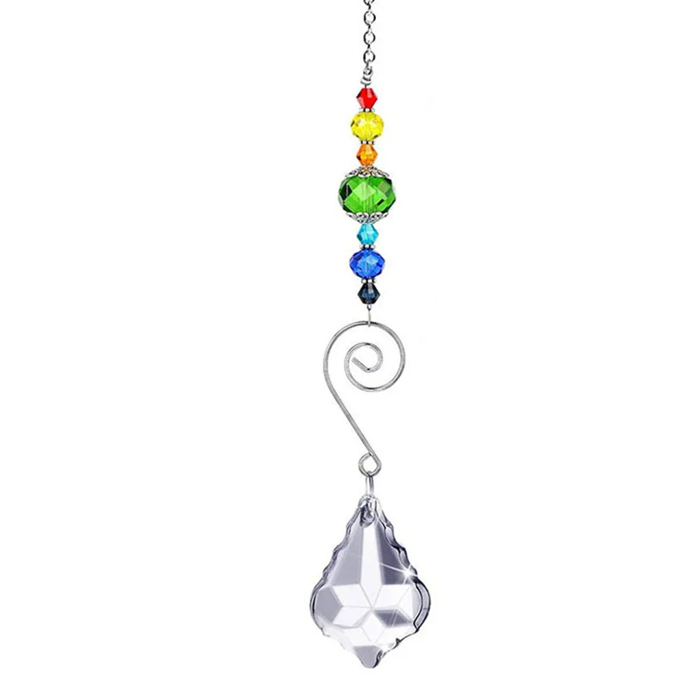 1pcs Crystal Suncatchers Hanging Sun Catcher with   Beads Prism Chain Pendant Christmas Ornament, Window Home Wall Tree C