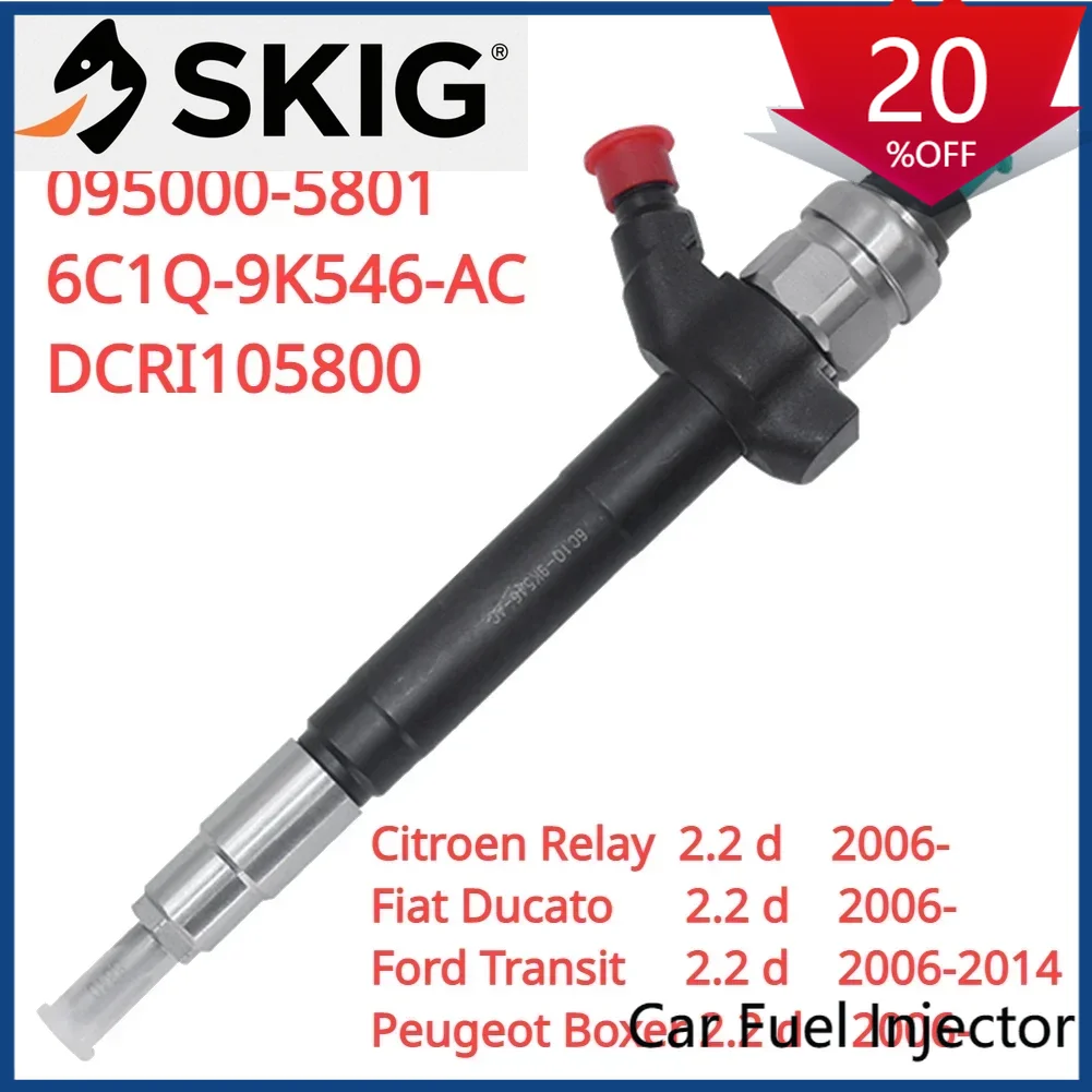 

Suitable 6C1Q-9K546-AC 095000-5801 New Diesel Injector Nozzle 095000 5800 For Ford Transit Jumper Boxer Fiat Ducato 2.2 TDCI 200