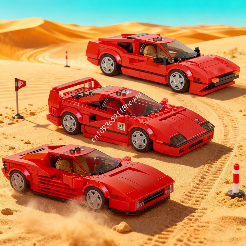 

911pcs MOC Ferrariesd Bundle City Champions Supercar Model Building Toys Blocks Christmas Gift DIY Creative Brick Birthday