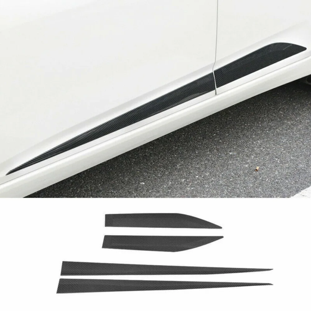 Carbon Fiber Style Side Door Body Molding Cover Trim For Nissan Sentra 2020-2022